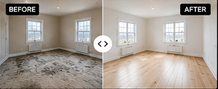 Flooring before and after