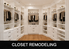 Bright closet with white built-ins
